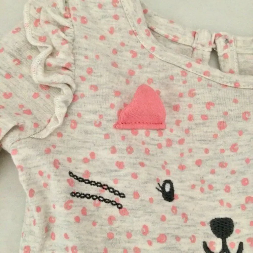 Carter Just One You kids One Piece Bodysuit Size 3 Months Kitty Pink Gray Girls